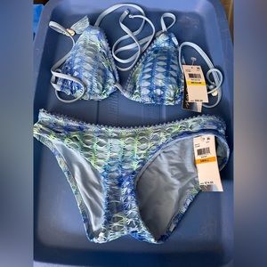 Isabella rose blue knit bikini. New with tags never worn.